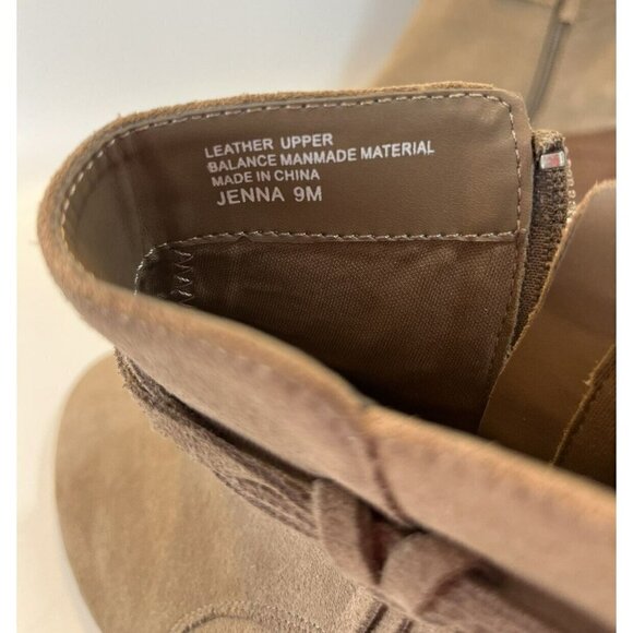 Violet & Red Jenna Women’s Tan Taupe Leather Suede Stack Heel Booties Si… - Picture 8 of 8